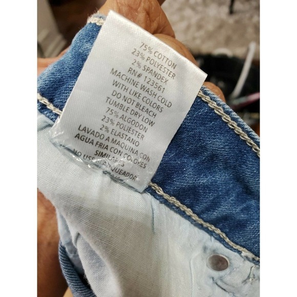 Mignon Women Blue Denim Cotton Blend Distressed A-Line Jean Skirt Size 1,2 & 3XL - Picture 12 of 12